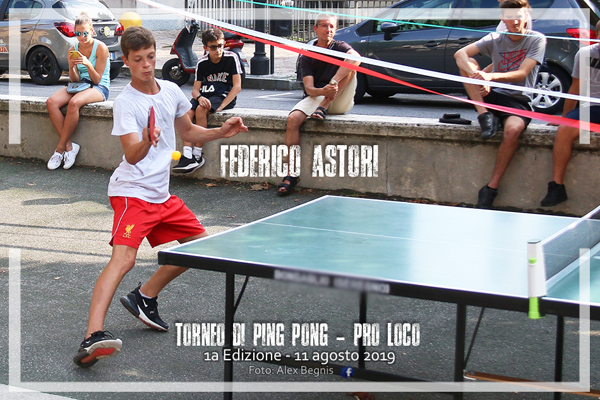 1a EDIZ. TORNEO DI PING PONG PRO LOCO 2019.