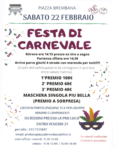 FESTA DI CARNEVALE 2020.