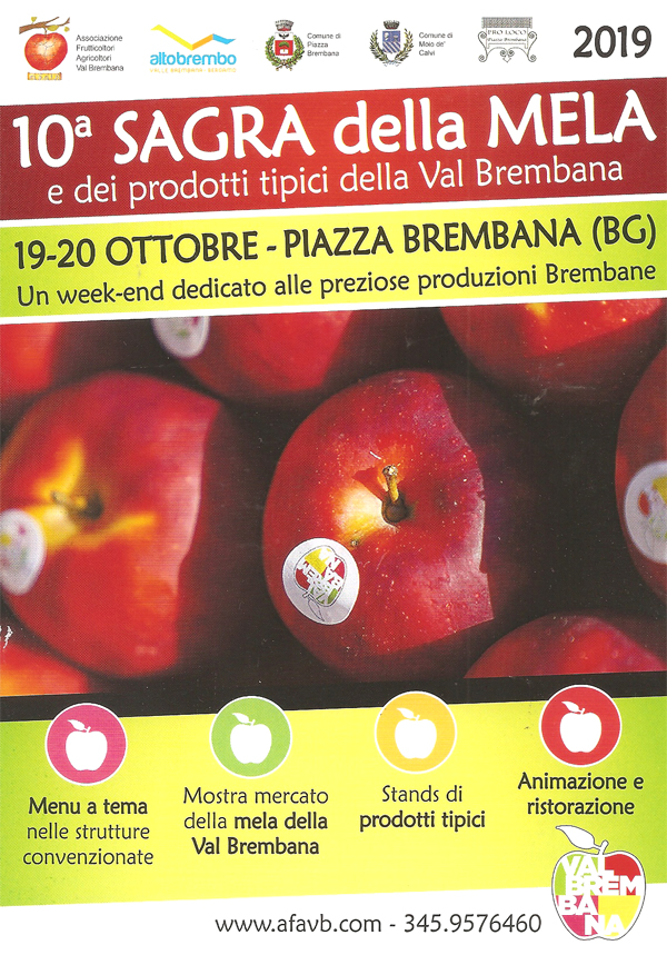 10a edizione SAGRA DELLA MELA. Locandine manifestazioni eventi a Piazza Brembana - 10a edizione SAGRA DELLA MELA.