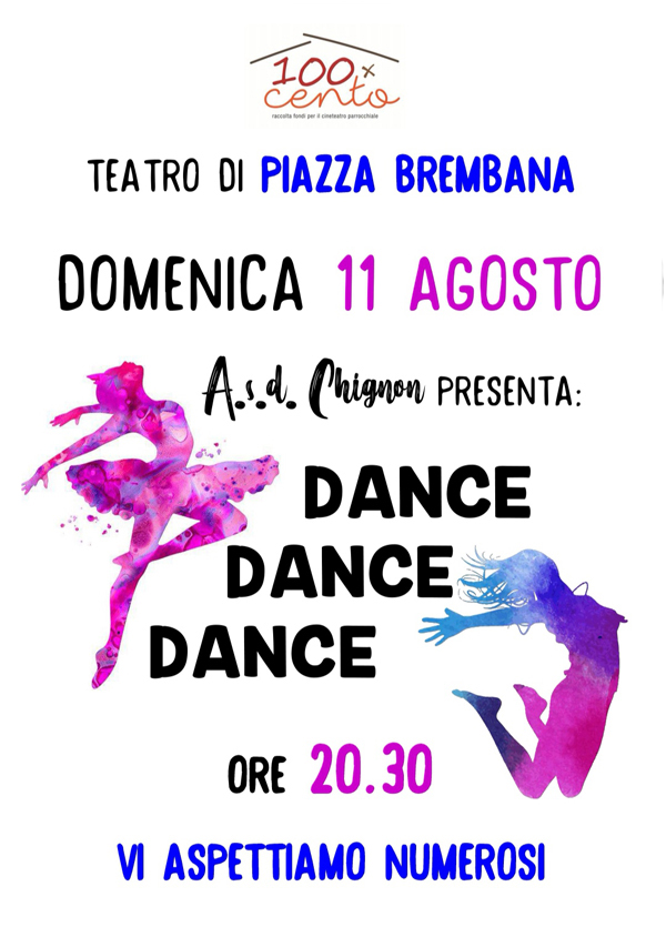 Locandine manifestazioni eventi a Piazza Brembana - Asd Chignon - Dance Dance Dance.