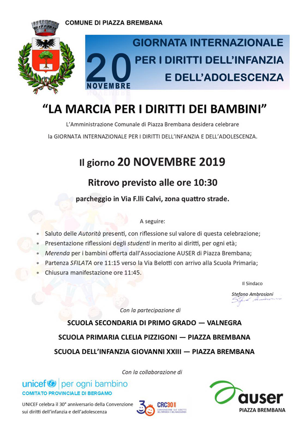 20 NOVEMBRE - MARCIA PER I DIRITTI DEI BAMBINI. Locandine manifestazioni eventi a Piazza Brembana - 20 NOVEMBRE - MARCIA PER I DIRITTI DEI BAMBINI.