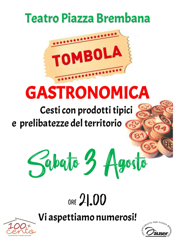 Tombola Gastronomica. Locandine manifestazioni eventi a Piazza Brembana - Tombola Gastronomica.