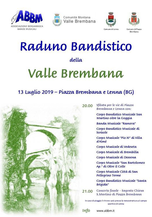 Raduno Bandistico della Valle Brembana Locandine manifestazioni eventi a Piazza Brembana - Raduno Bandistico della Valle Brembana