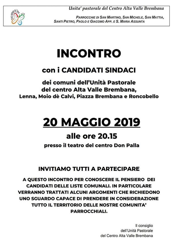 ELEZIONI AMMIISTRATIVE 2019 - Incontro con candidati sindaci del Centro Alta Valle Brembana. ELEZIONI AMMIISTRATIVE 2019 - Incontro con candidati sindaci - Del Centro Alta Valle Brembana.