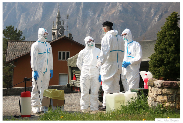 Piazza Brembana - Coronavirus Covid-19 - Sanificazione Rsa Don Stefano Palla.