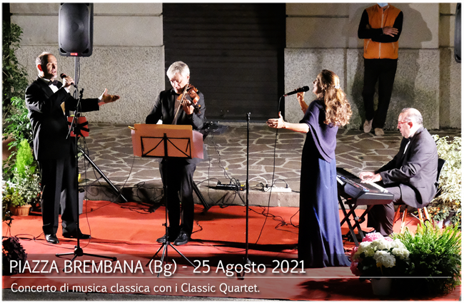 Piazza Brembana Notizie. PIAZZA BREMBANA - CONCERTO DI MUSICA CLASSICA CON I CLASSIC QUARTET.