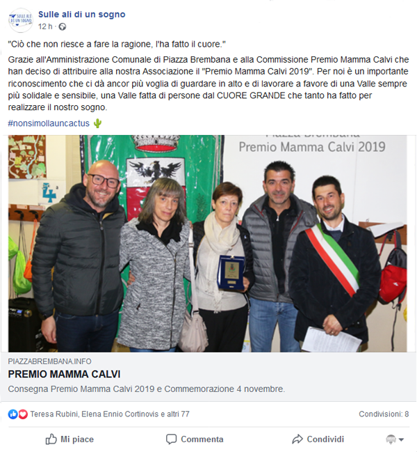 Piazza Brembana PREMIO MAMMA CALVI - Commemorazione 4 novembre - Festa delle Forze Armate.