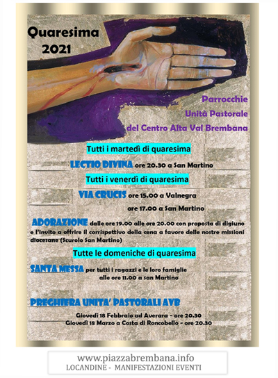 Piazza Brembana Manifestazioni Eventi - Quaresima 2021